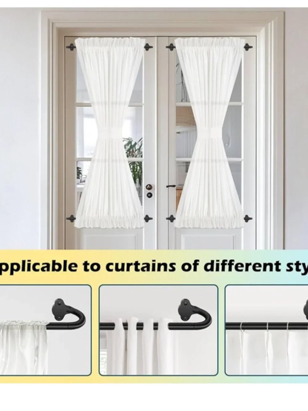 Mogaath Wrap Around Blackout Curtain Rods Set of 2 16